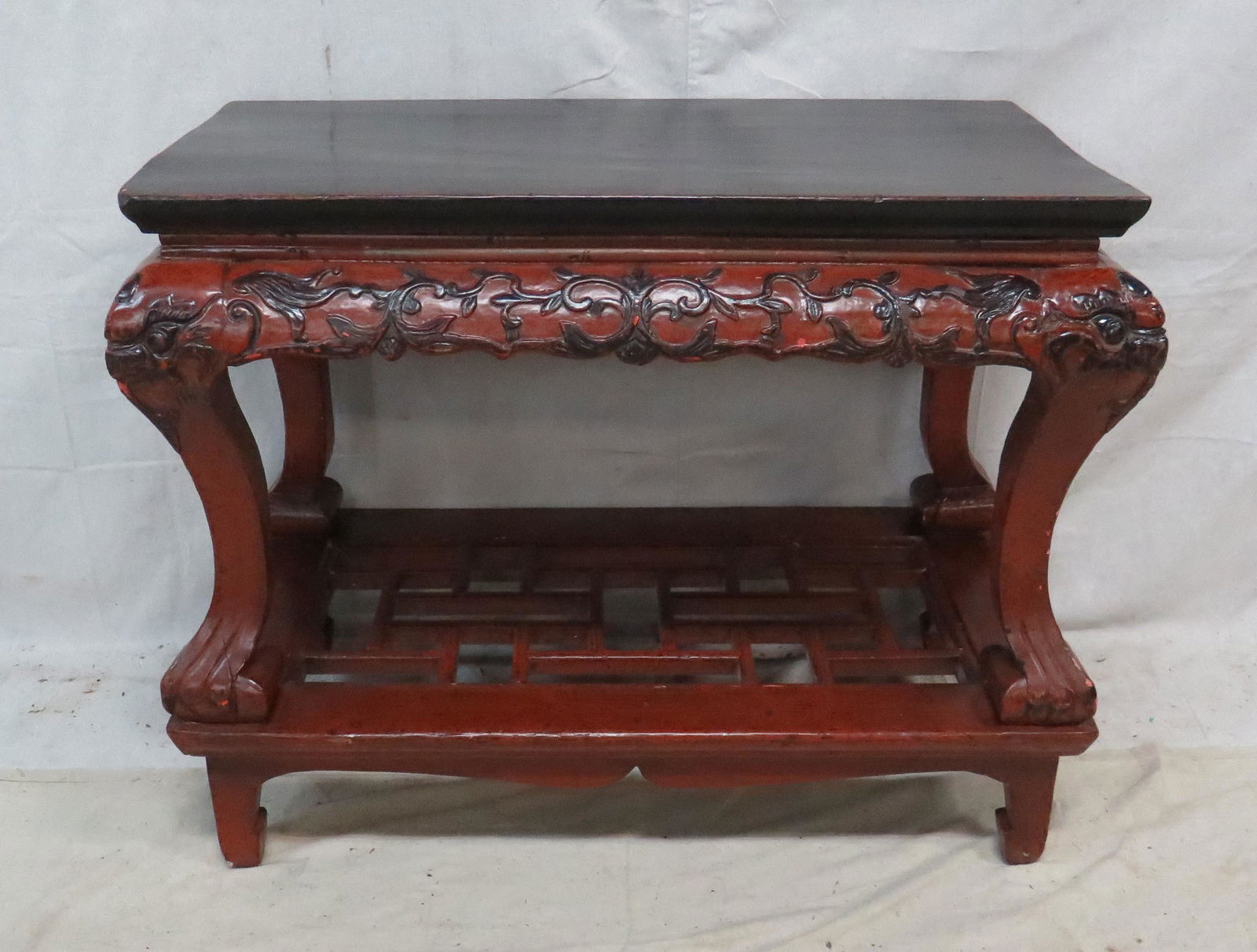 Antique Chinese Carved Lacquered Kang Table (1 of 6)