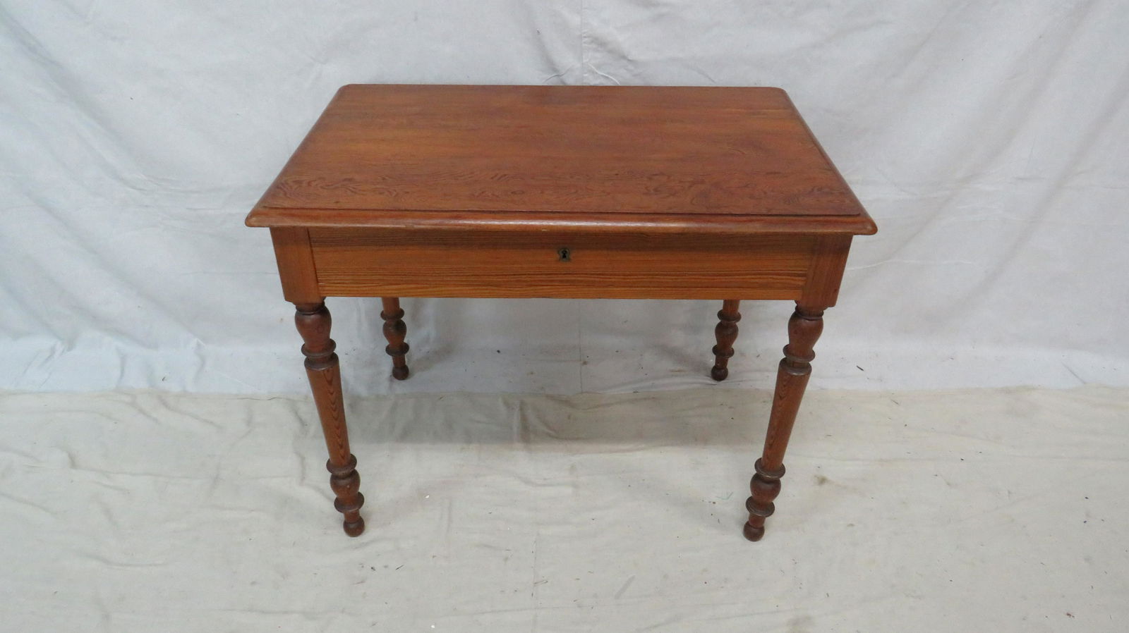 Early Primitive Pine One Drawer Work Table (1 of 5)