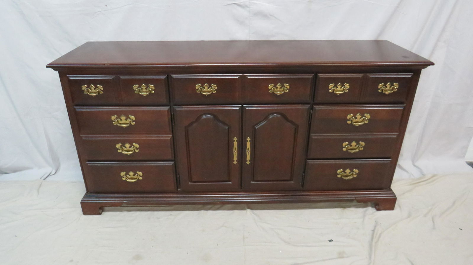 Vintage Chippendale Cherry American Drew Dresser (1 of 4)