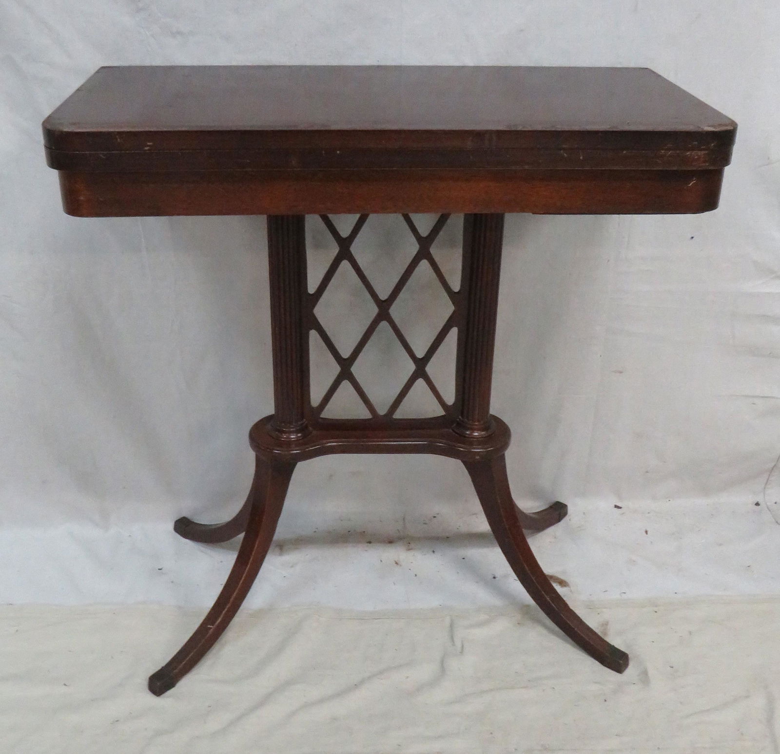 Antique Mahogany Flip Top Game Table Auction