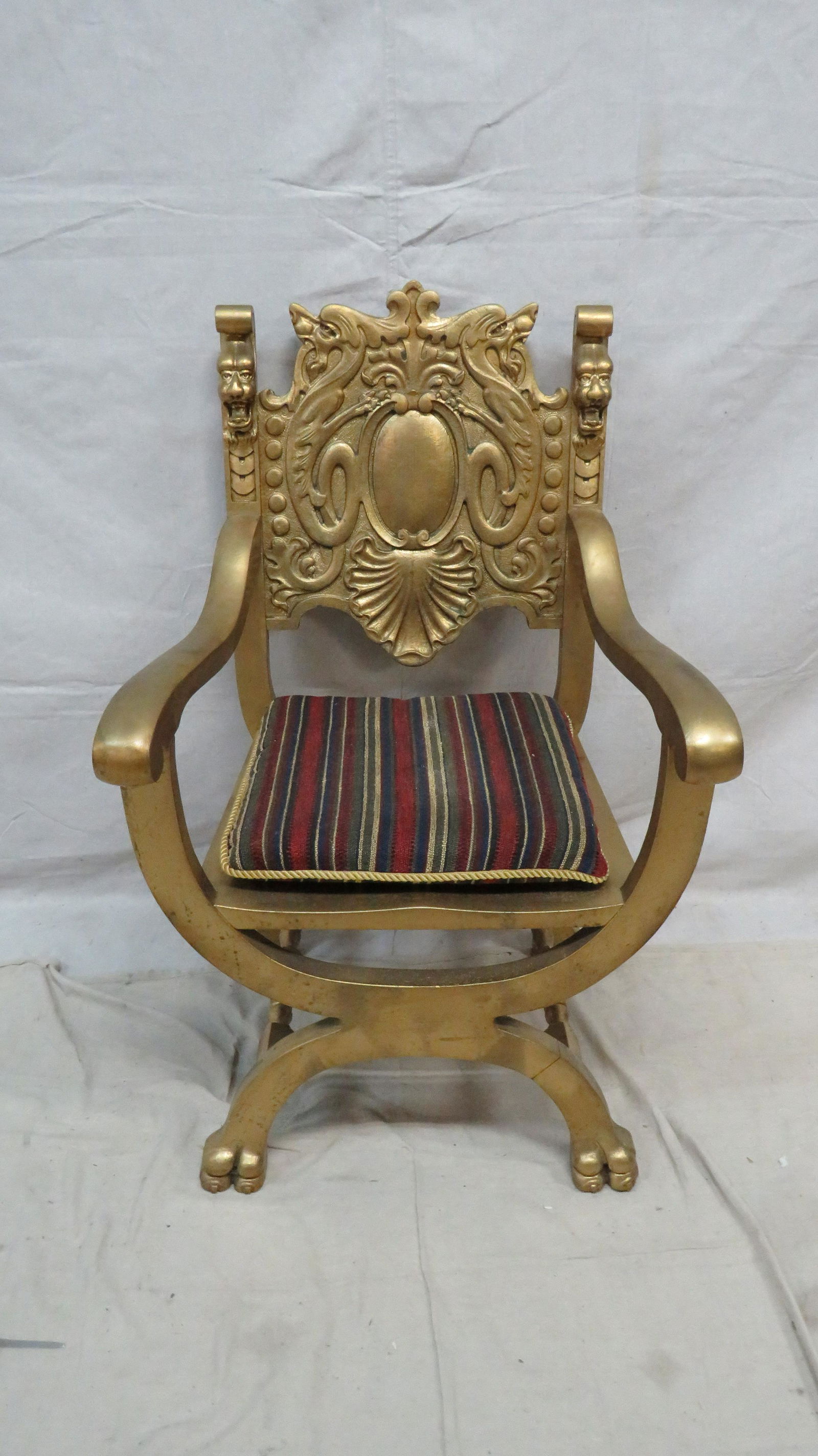 Egyptian Carved Throne Chair (1 of 7)