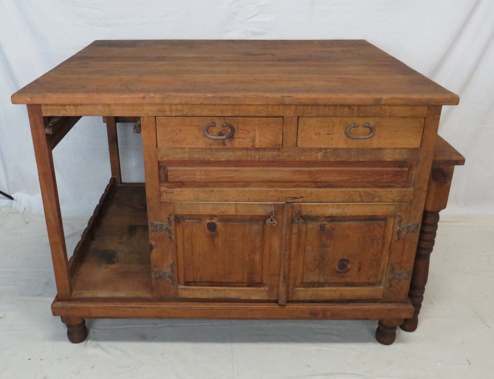 Large Pine Rustic Kitchen Island (1 of 6)