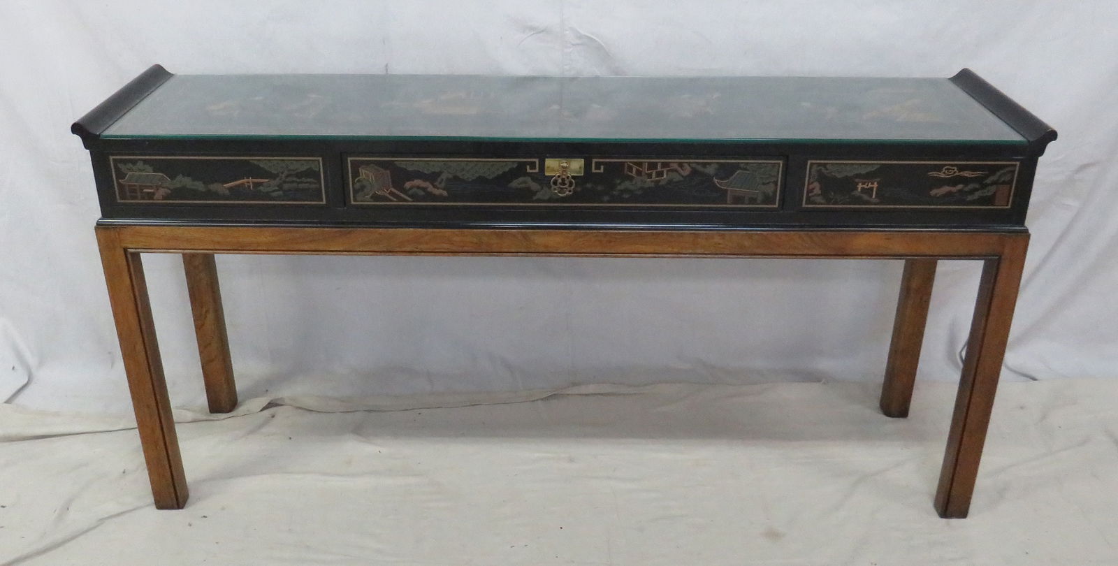 Drexel Chinoiserie Hand Painted Console Table (1 of 6)