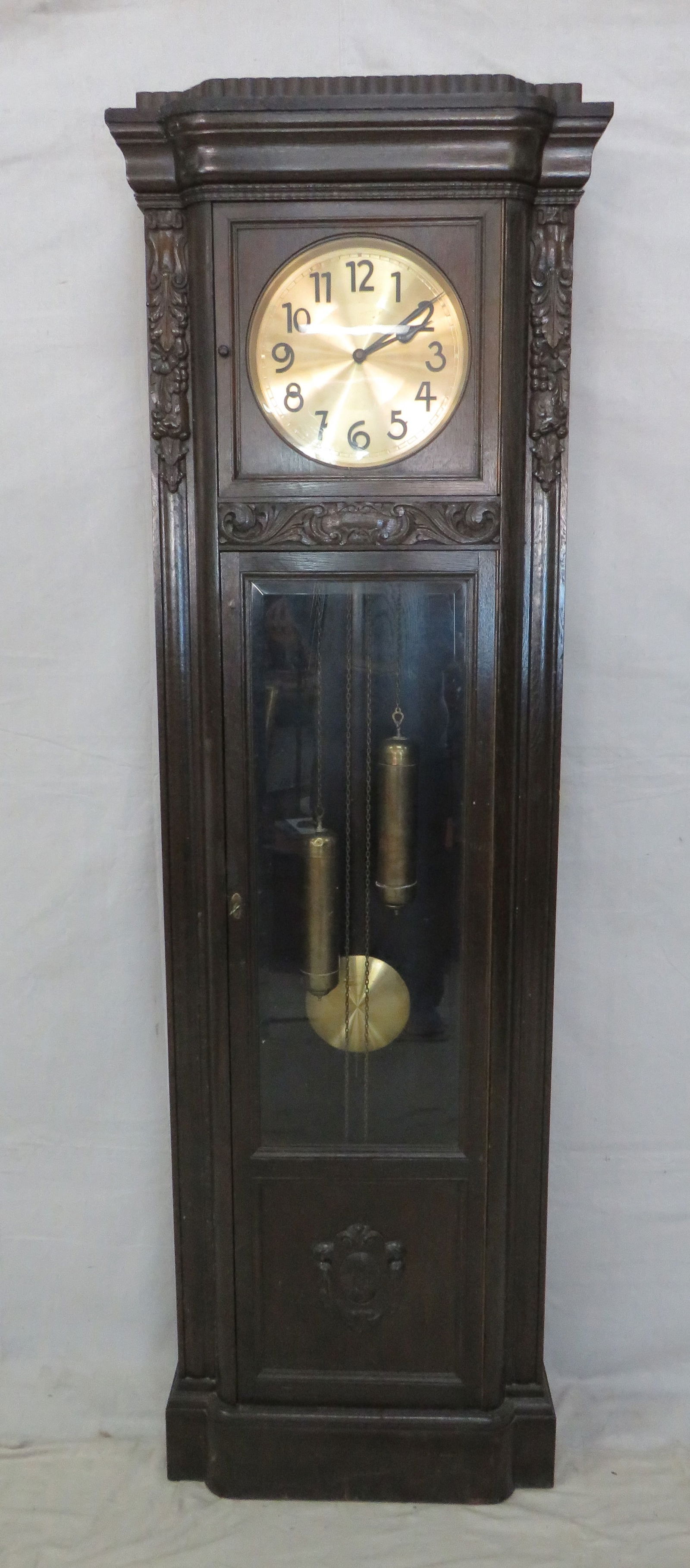 Antique Oak German Grandfather Clock (1 of 5)