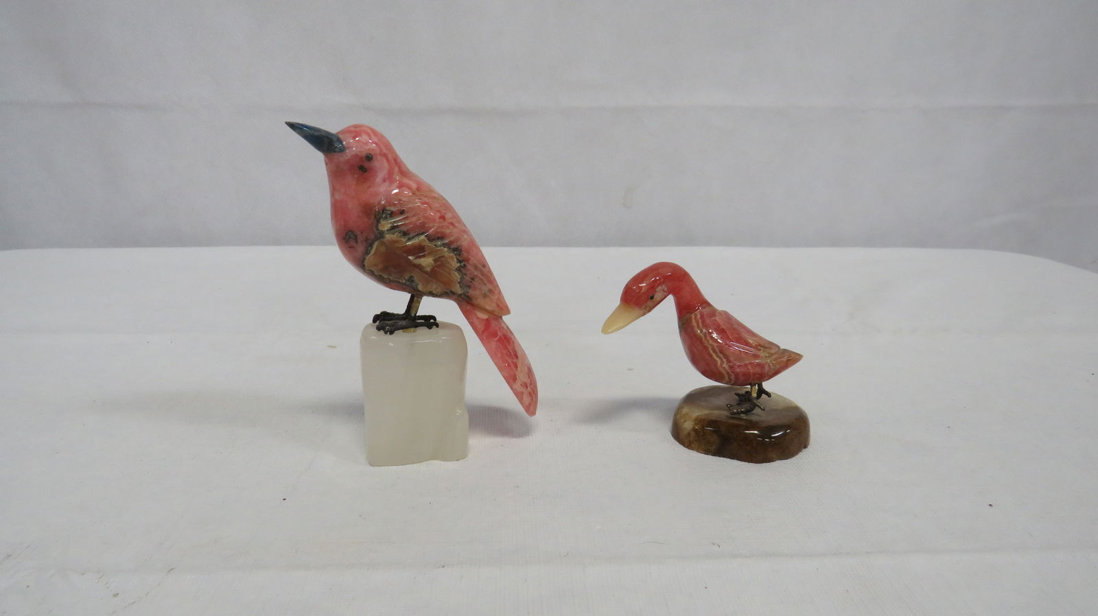 Carved Rhodochrosite Bird Sculptures (1 of 8)