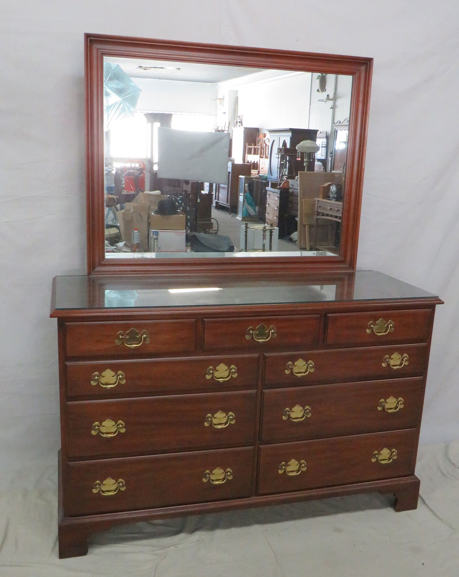 Henkel Harris Cherry Dresser with Mirror (1 of 9)