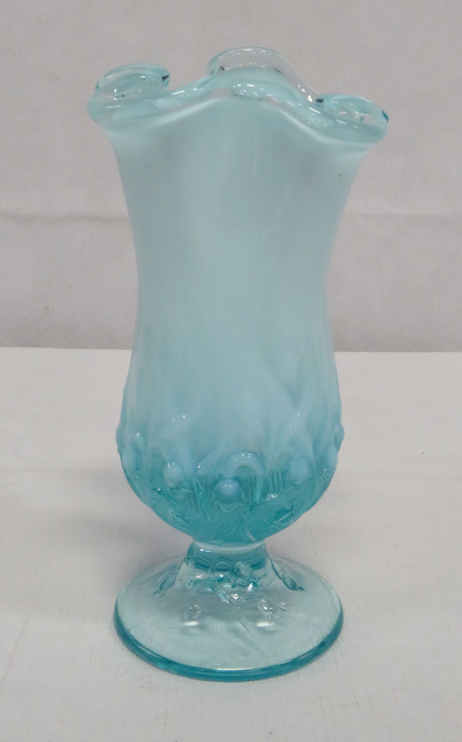 Fenton Blue Opalescent Lily of the Valley Vase (1 of 4)