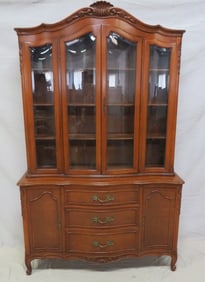 John Stuart French Walnut Serpentine China Cabinet