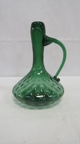 Mid Century Green Glass Decanter