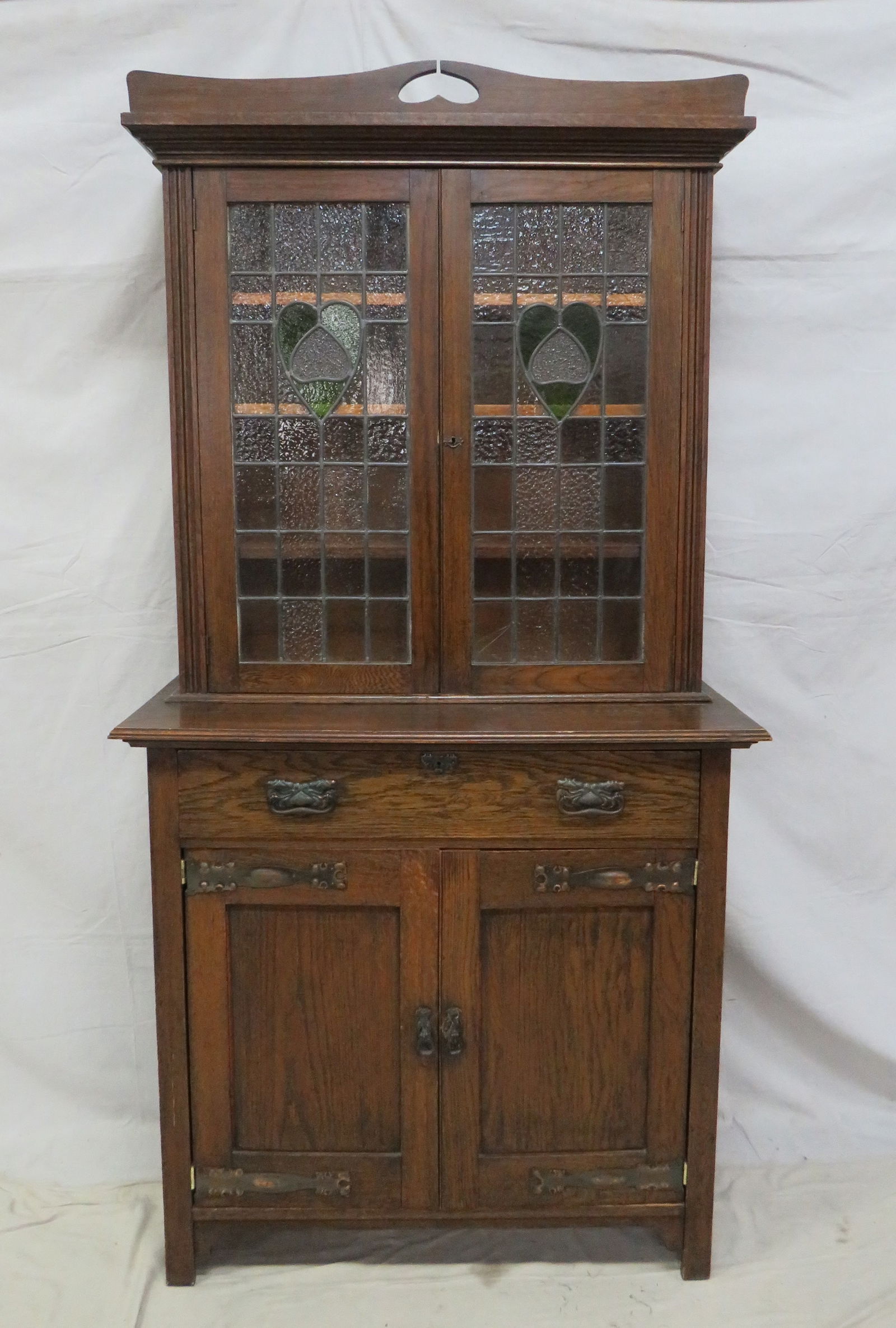 Antique Oak Step Back Cupboard (1 of 5)