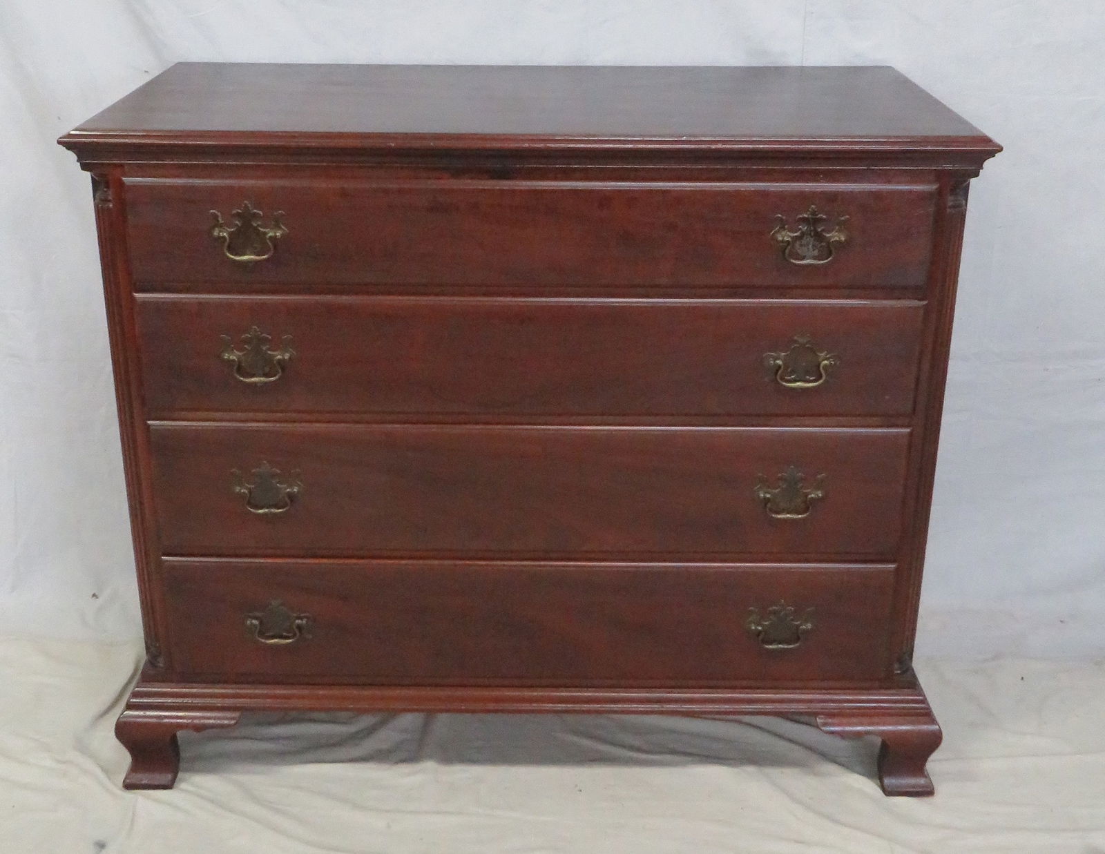 Antique Mahogany Low Chest of Drawers (1 of 5)