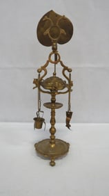 Vintage Brass 3 Burner Whale Oil Lamp