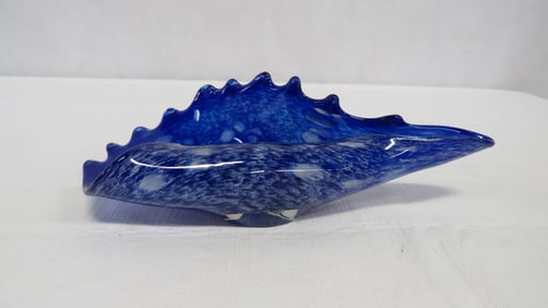 Murano Style Art Glass Freeform Shell Dish