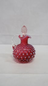 Vintage Fenton Cranberry Opalescent Cruet