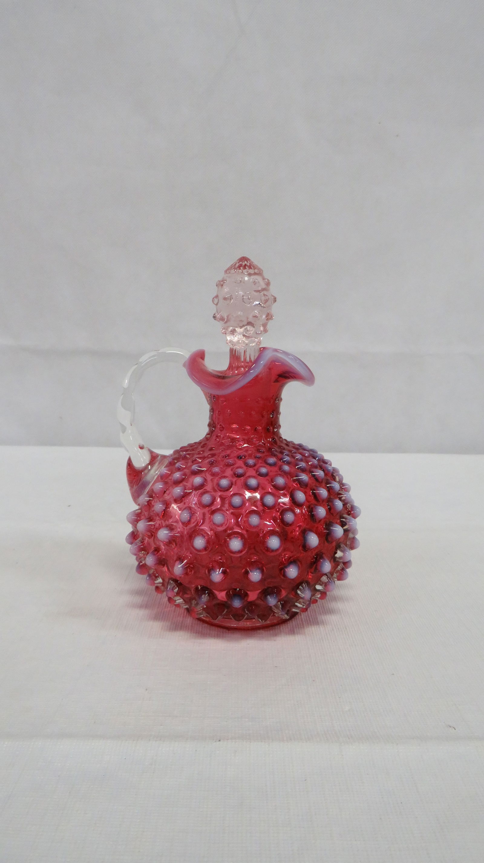 Vintage Fenton Cranberry Opalescent Cruet (1 of 4)