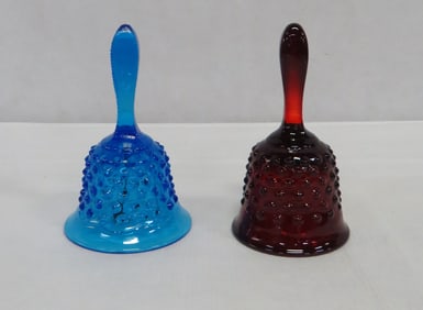 2 Vintage Fenton Hobnail Bells