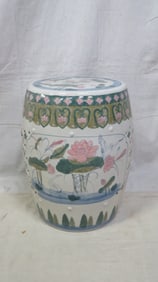 Vintage Chinoiserie Porcelain Garden Stool
