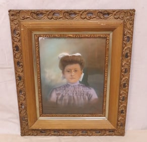 Portrait in Large Ornate Antique Frame