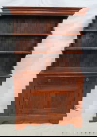 Antique Cherry Primitive Pewter Cupboard