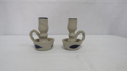 Vintage Williamsburg Pottery Candle Holders