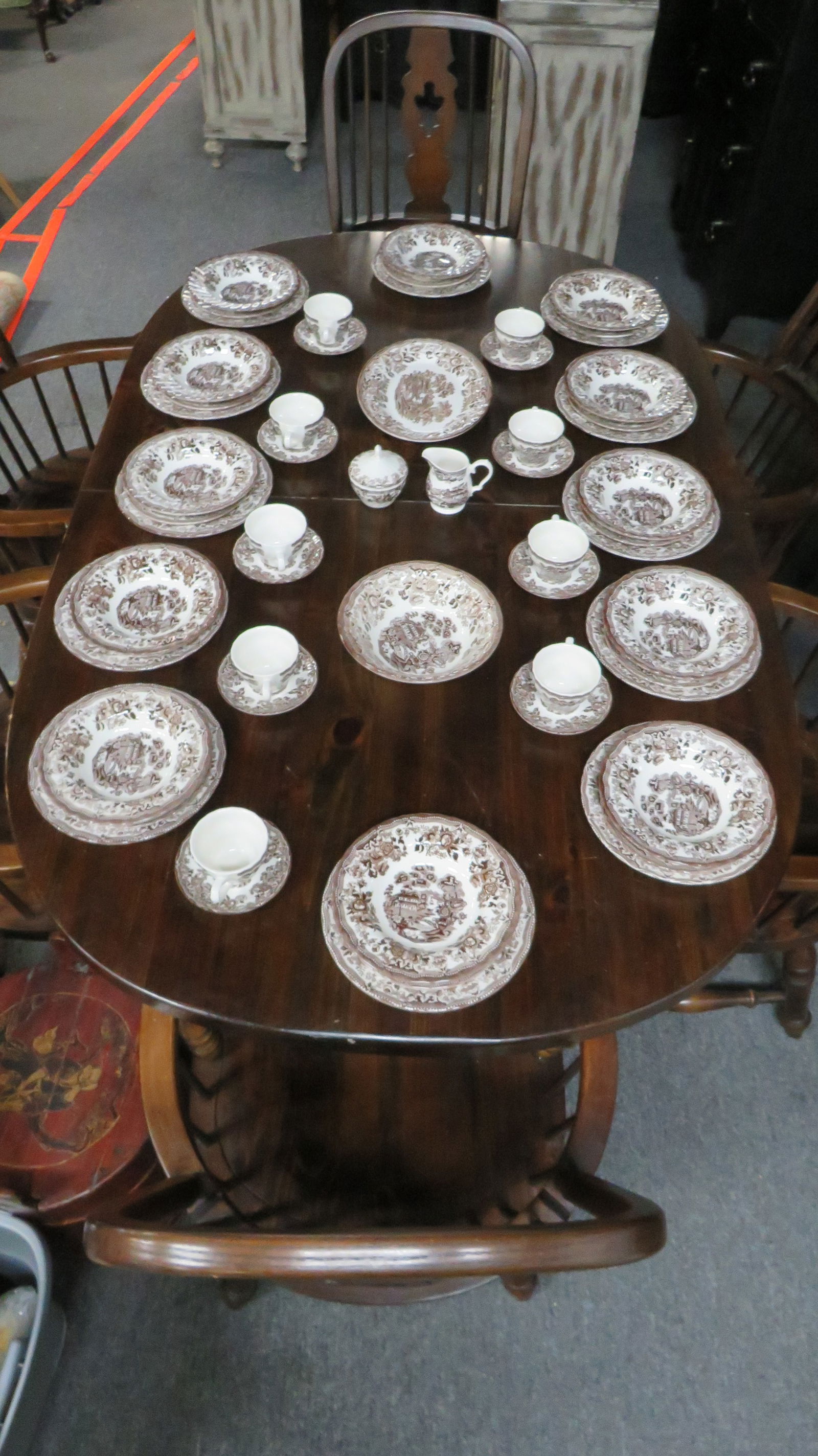 58 pcs Churchill Brown & White Dinnerware (1 of 5)