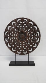 Modern Floral Wheel on Stand