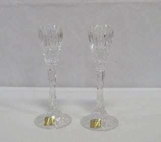 Noritake Satin Leaves Crystal Candle Holders