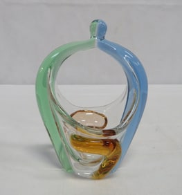 MCM Art Glass Rhapsody Basket Frantizek Zemek