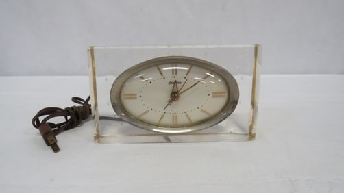 Mid Century Lucite Sunbeam Electric Clock