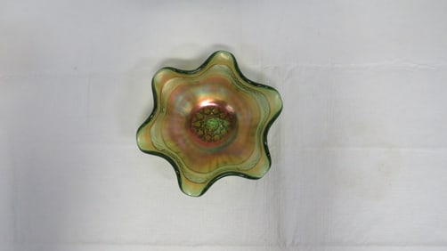 Northwood Carnival Glass Diamond Flute Bowl