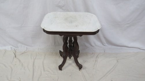 Antique Marble Top Side Table