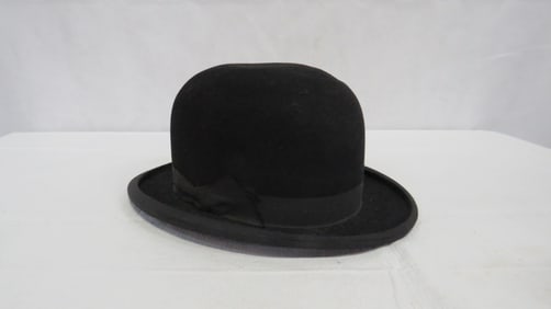Vintage Nathan Brooks Hatters Black Bowler