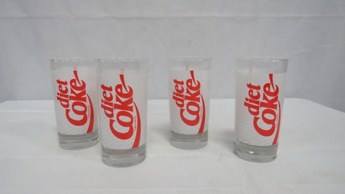Set of 4 Diet Coke Tumblers Glasses