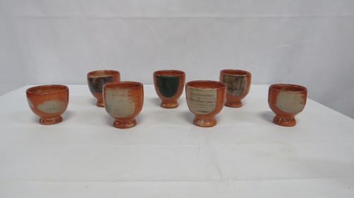 7 Studio Art Pottery Yunomi Footed Cups