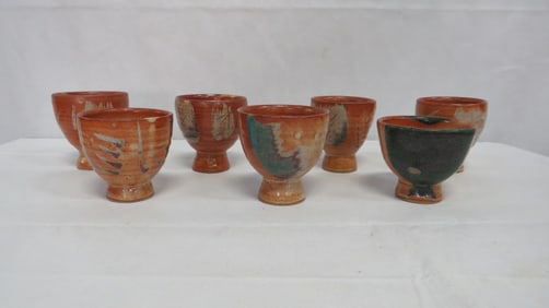 7 Studio Art Pottery Yunomi Footed Cups