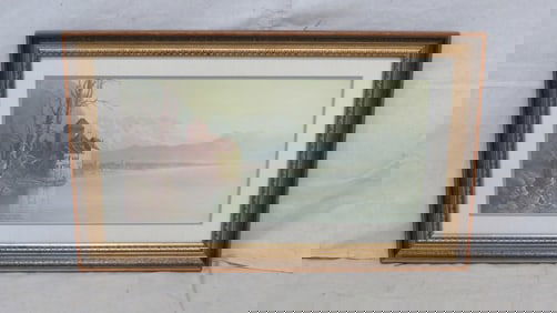 Signed Ben Hampton 1970 Print "Castle of Chillon"