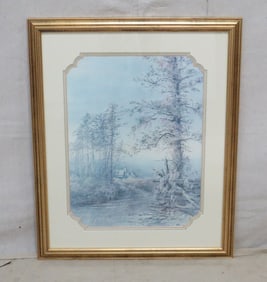 Vintage Signed Ben Hampton Print "Wisteria"