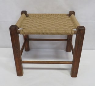Vintage Woven Foot Stool