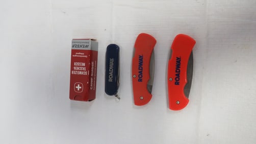 3 Vintage Roadway Advertising Pocket Knives