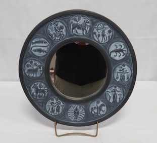 Vintage 14" Mirror with Zodiac Symbols