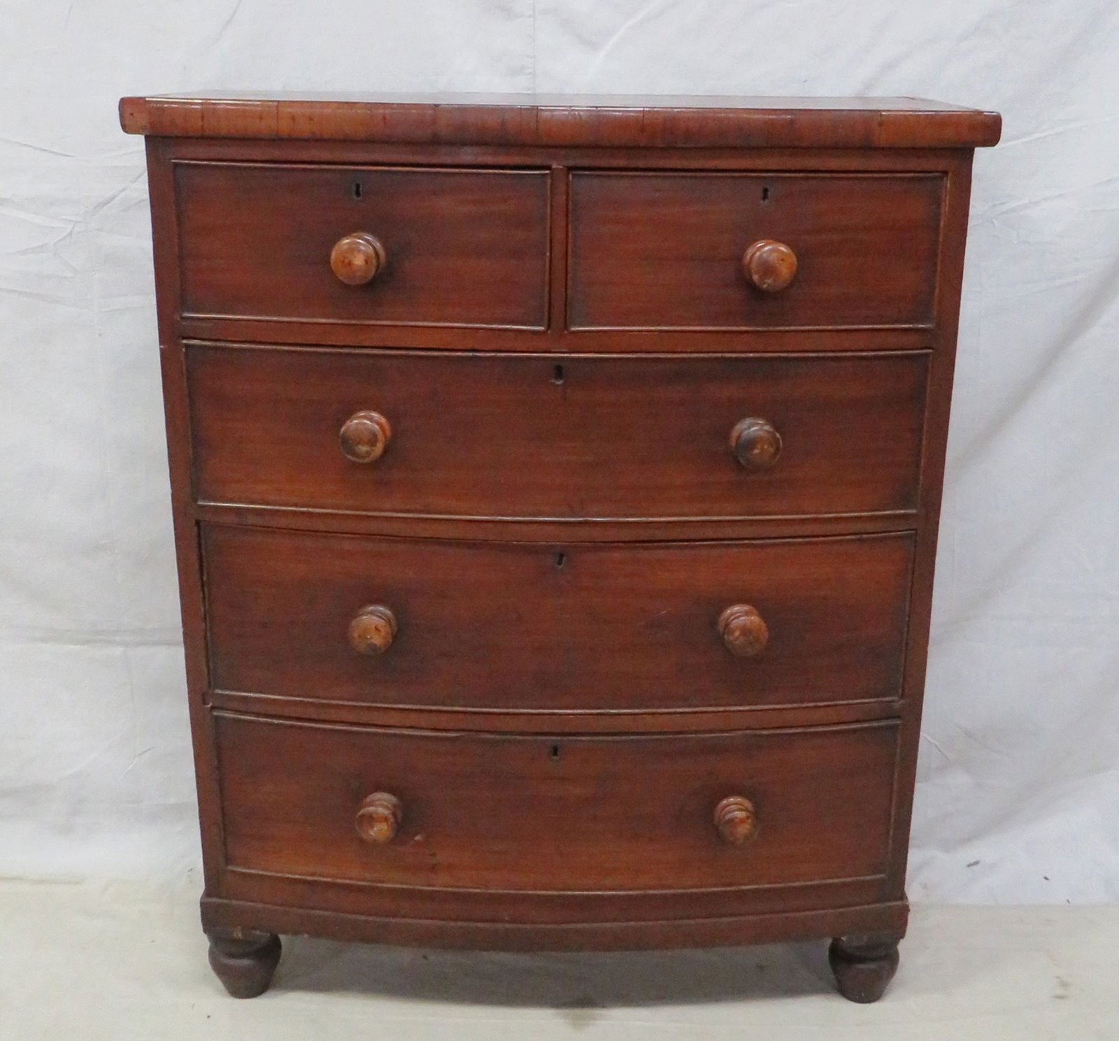 Antique Bowfront Chest of Drawers (1 of 4)