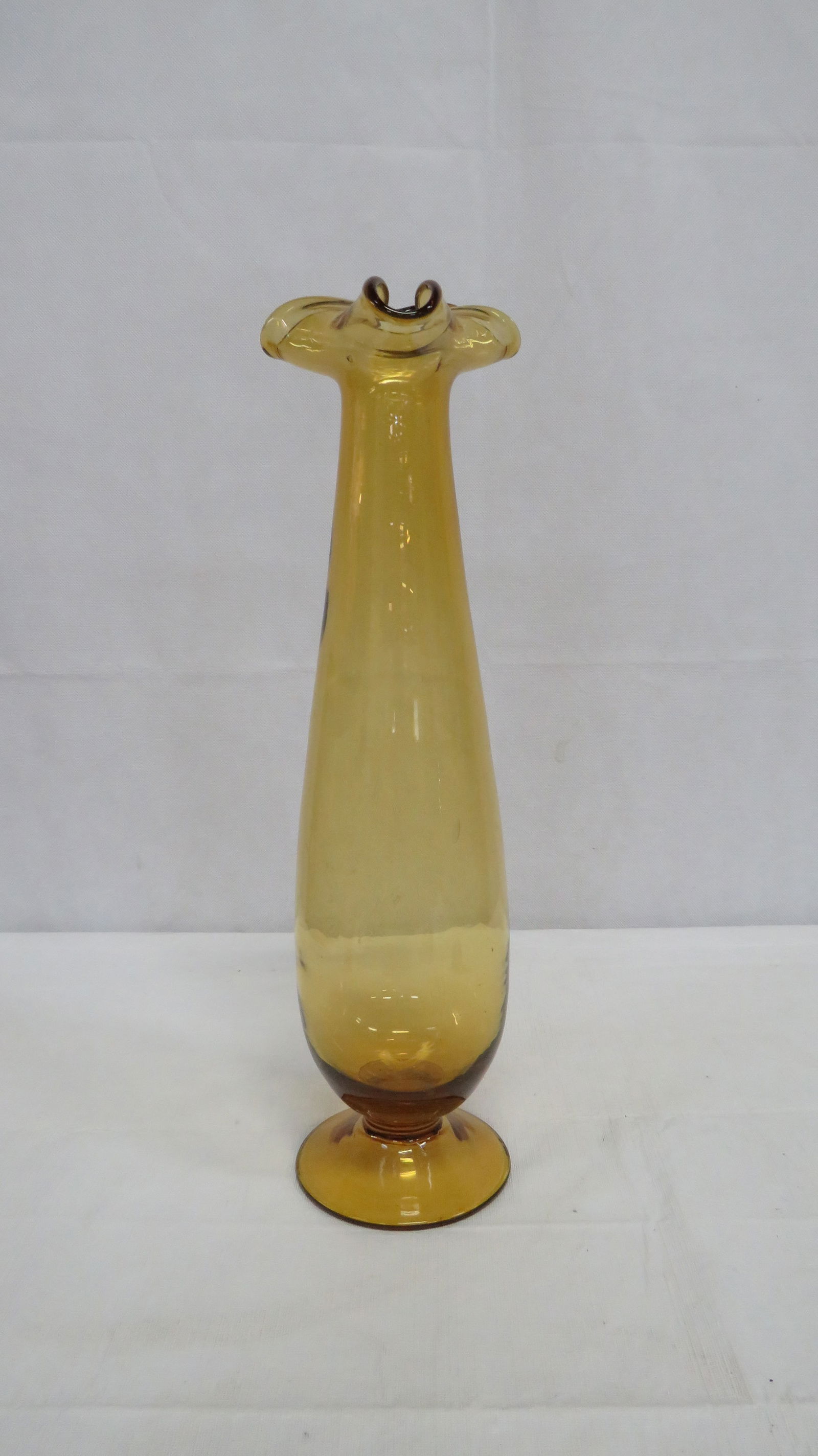 Large Amber Blown Art Glass Vase (1 of 3)