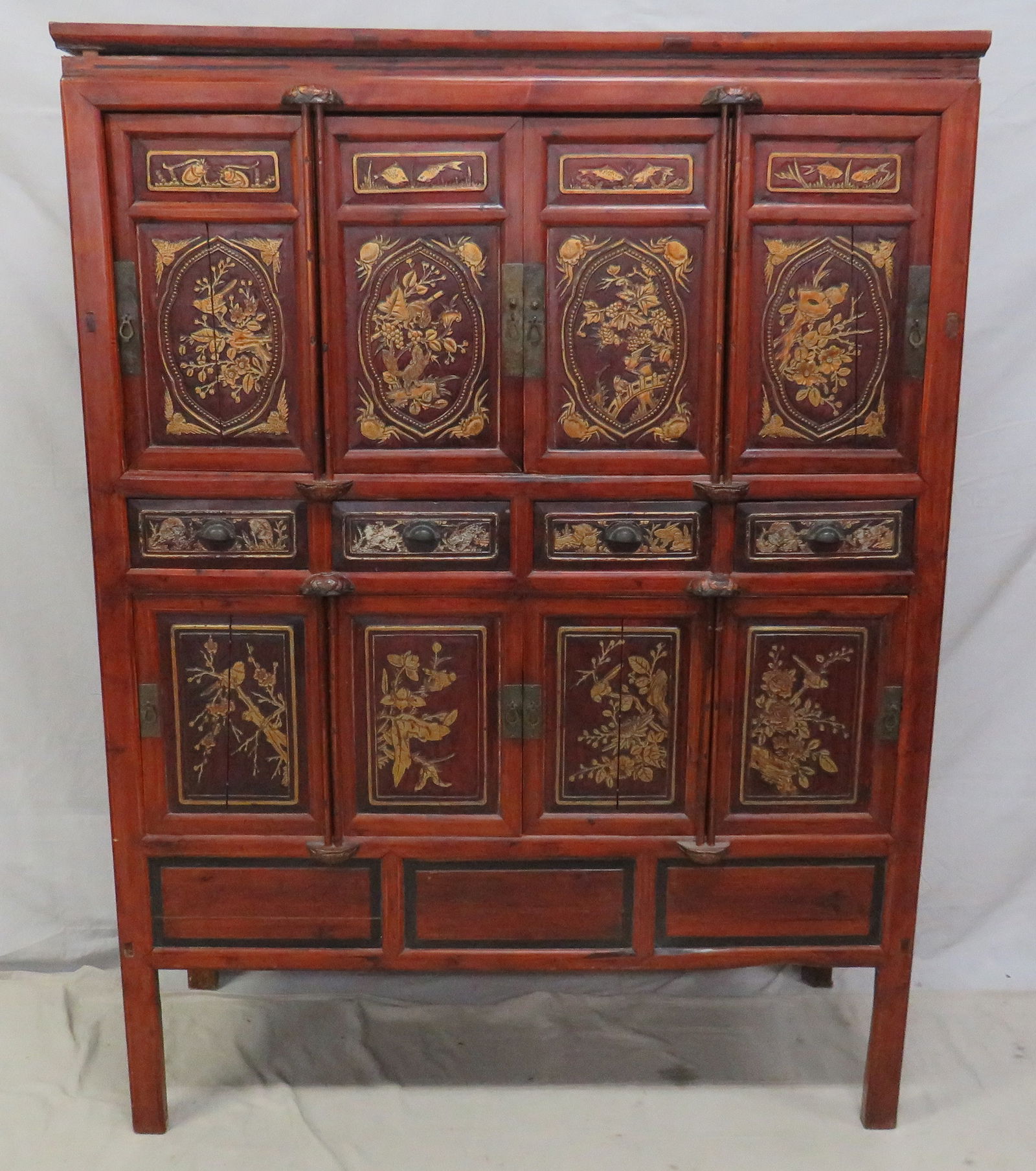 Large Antique Chinese Lacquered Cabinet (1 of 7)
