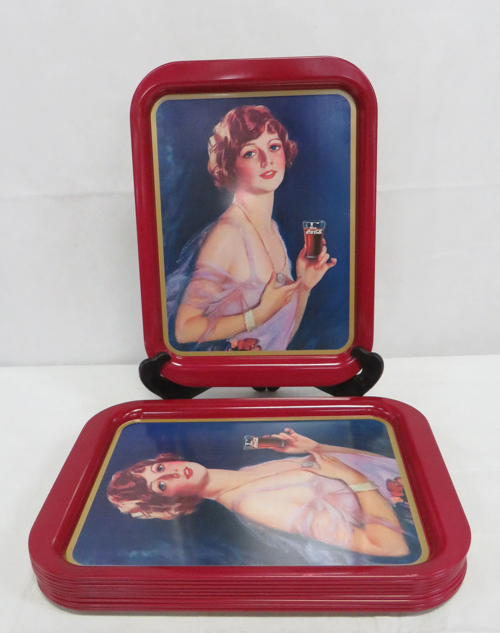 10 Vintage 1974 Coca Cola Calendar Girl Trays (1 of 6)