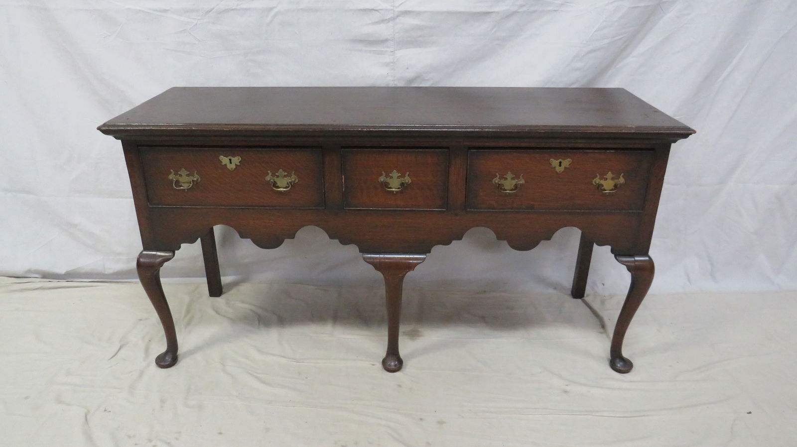 Antique Oak Queen Anne Sideboard (1 of 6)