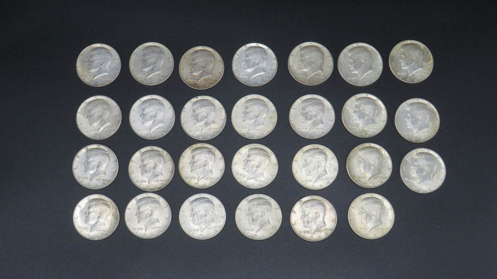 27 1964 Kennedy Half Dollars 90% Silver (1 of 2)