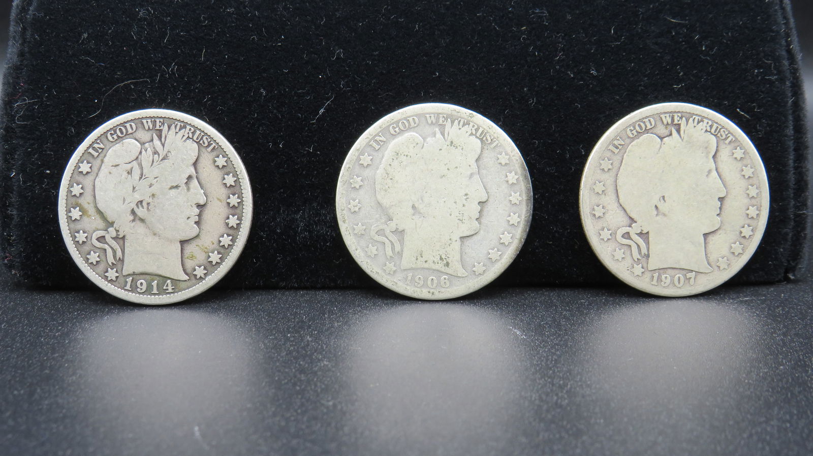 3 Silver Barber Half Dollars (1 of 2)