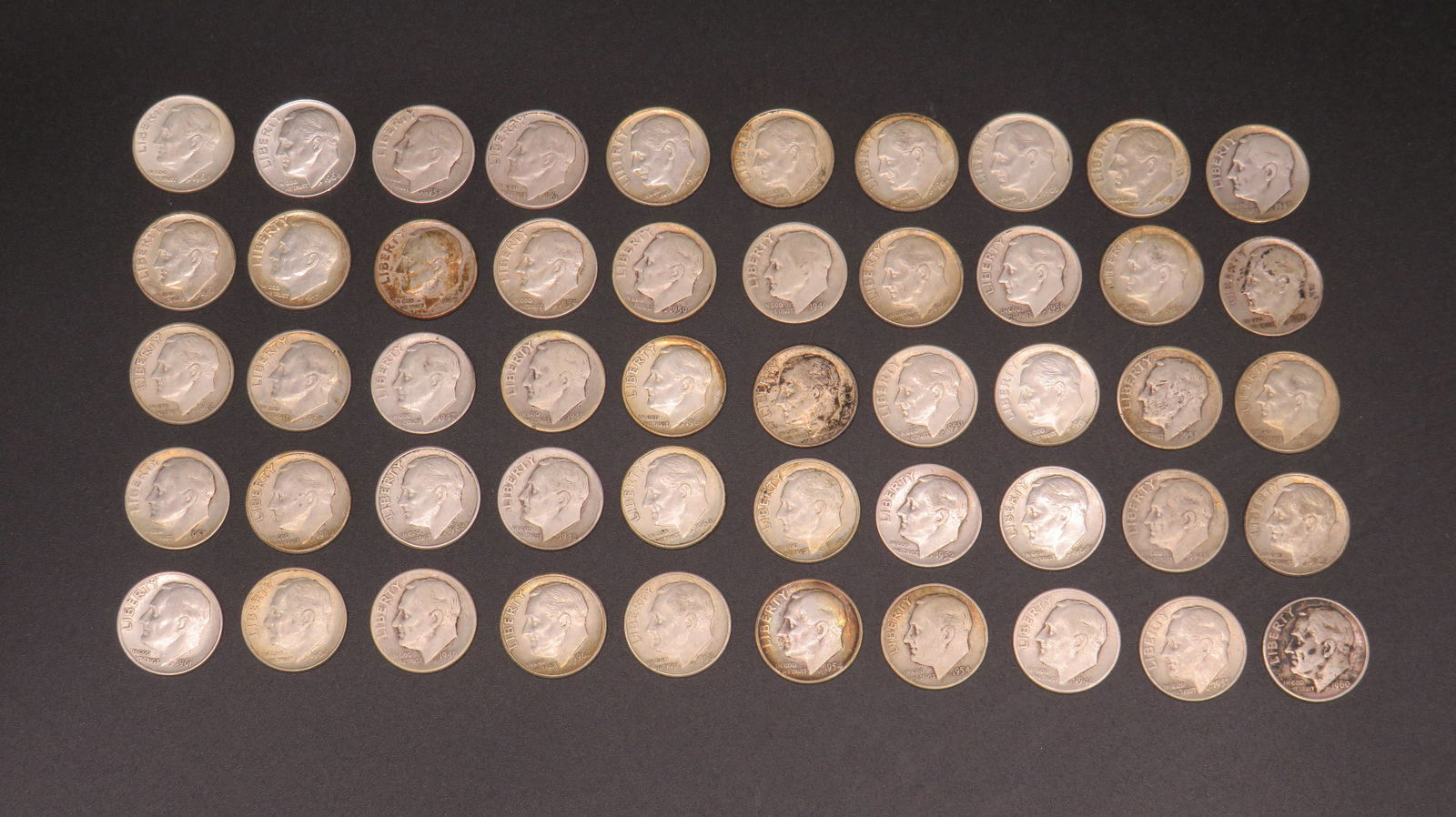 50 Roosevelt 90% Silver Dimes (1 of 2)