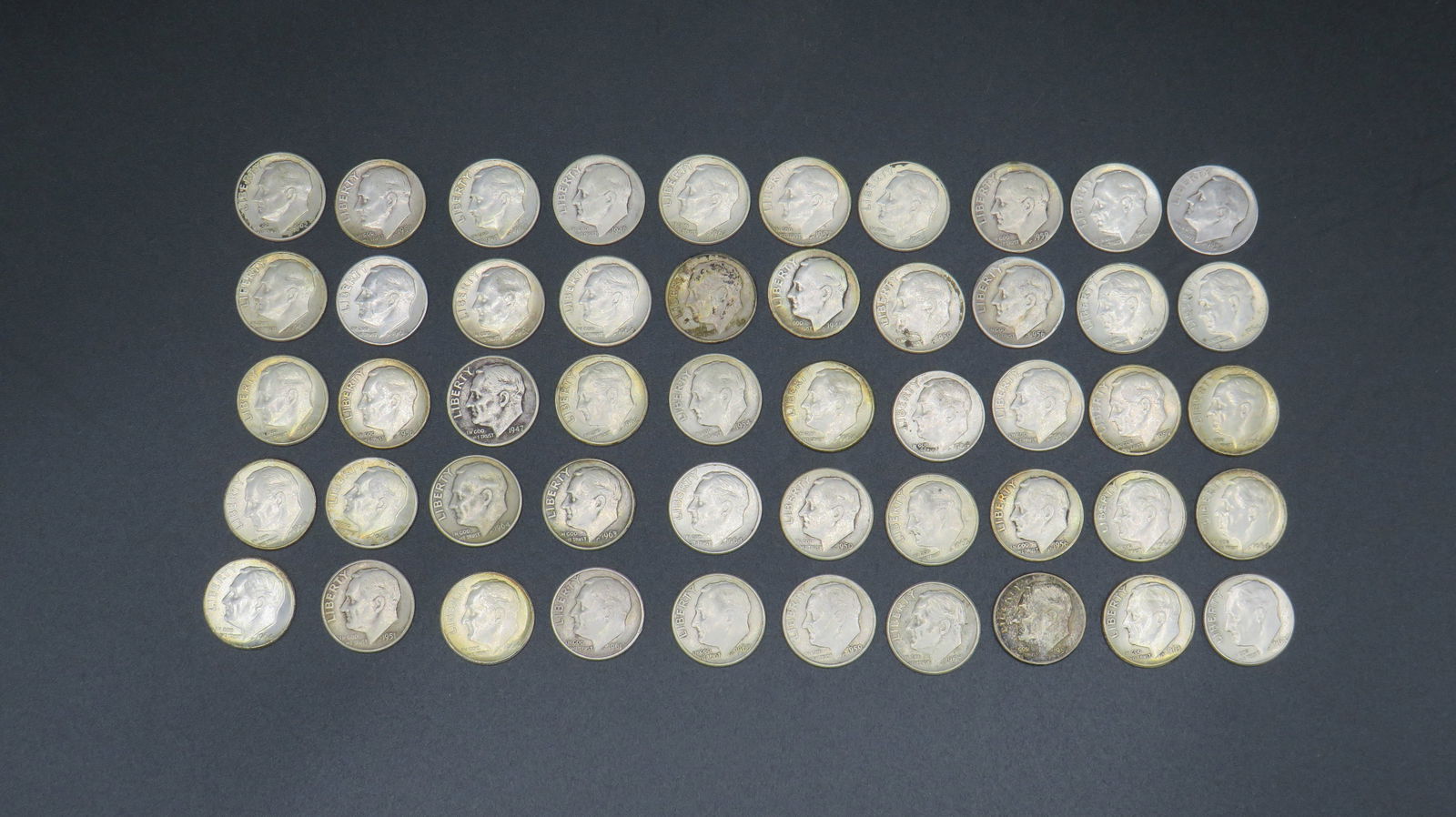 50 Roosevelt 90% Silver Dimes (1 of 2)