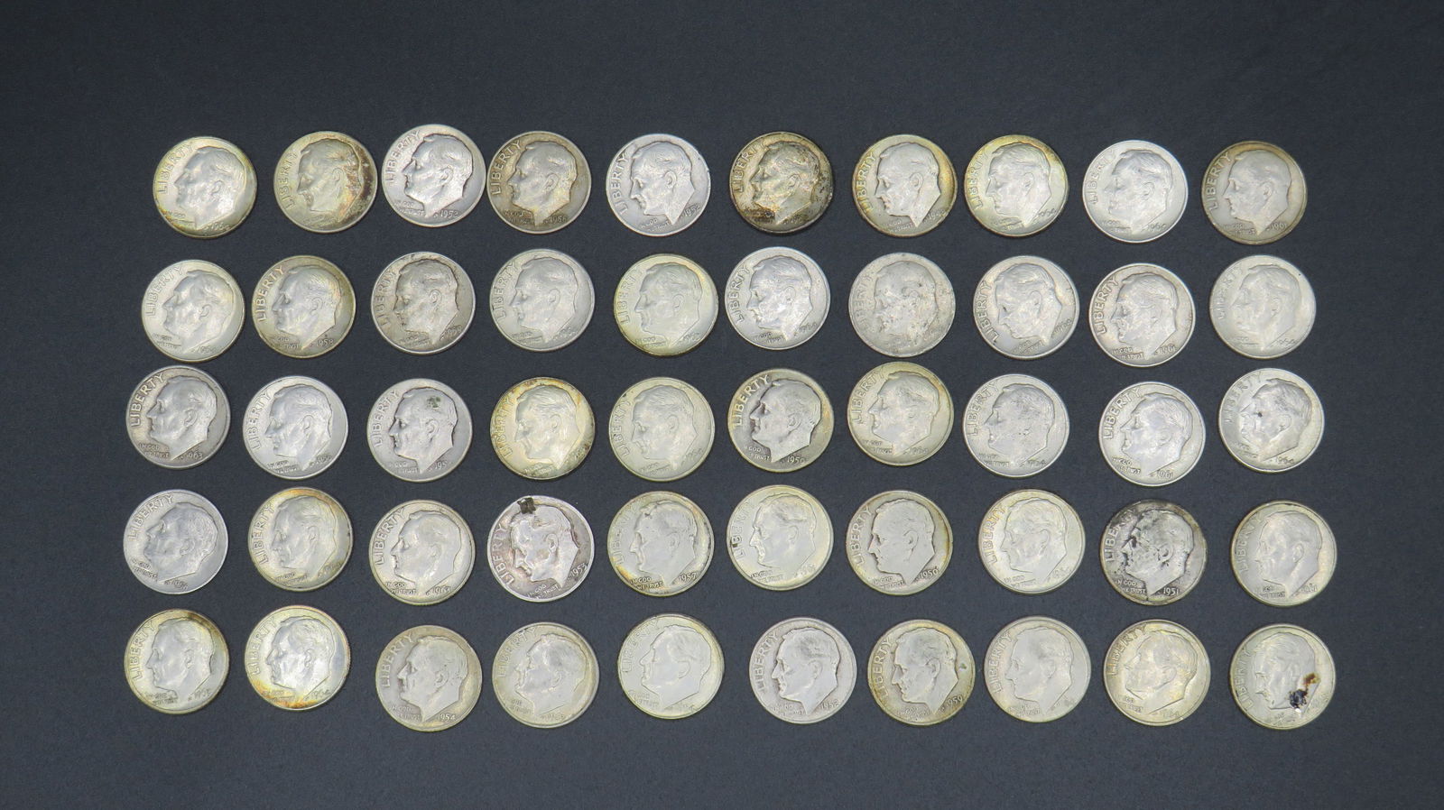 50 Roosevelt 90% Silver Dimes (1 of 2)